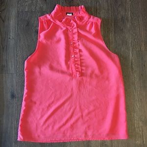 J. Crew Factory sleeveless pink coral ruffle top